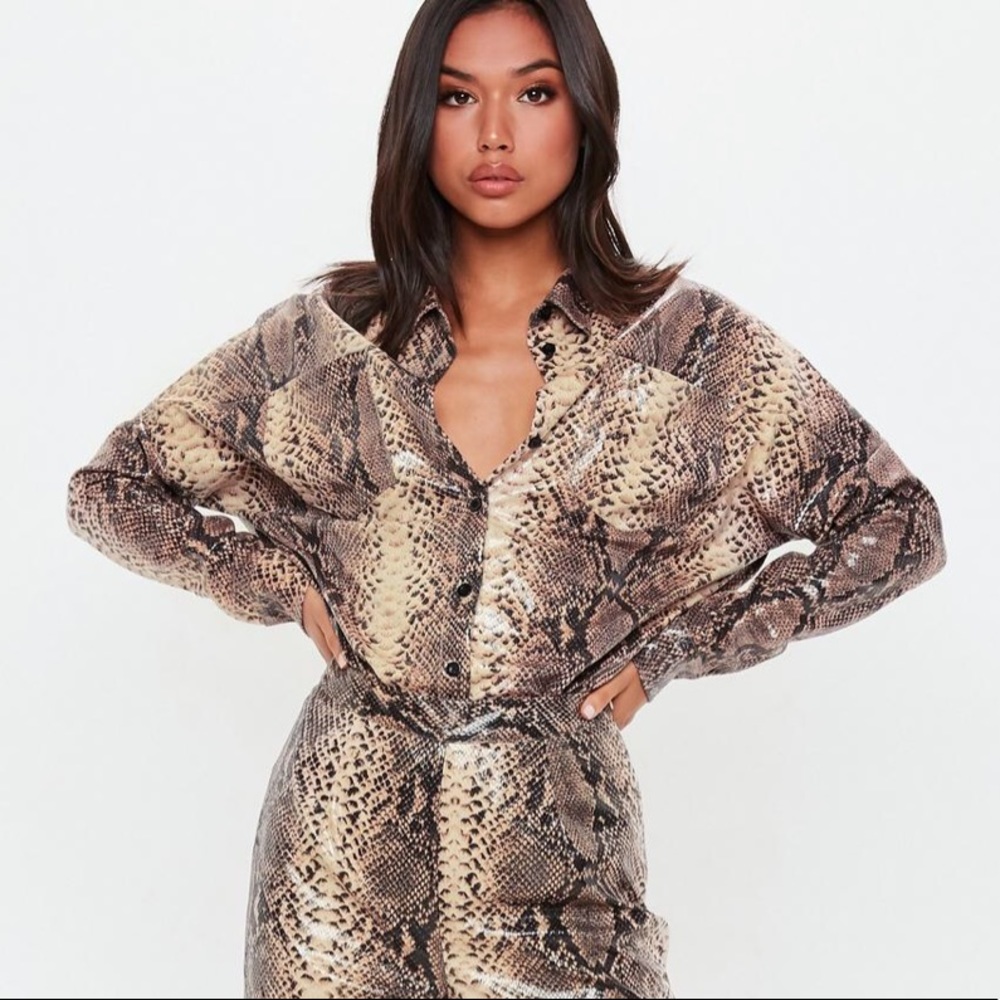 Missguided snakeskin shirt
